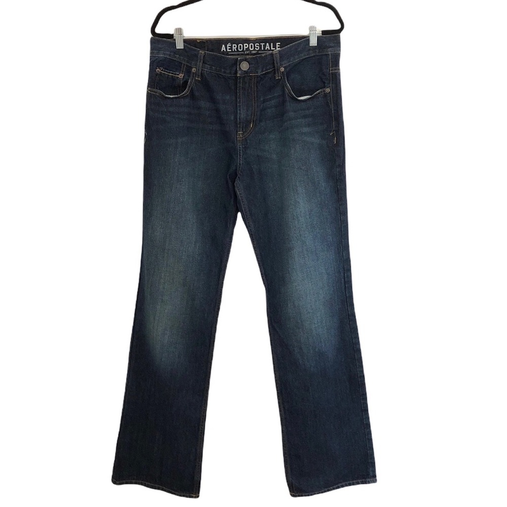 Aeropostale Driggs Men Slim Boot Blue Jeans, Size 34 X 34